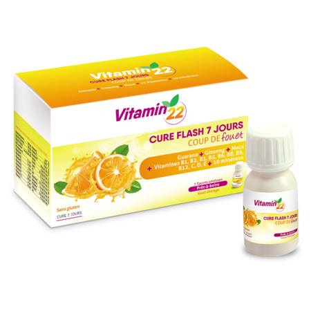 Vitamin'22 Cure Flash 7 Jours, 7 Flacons Unidoses