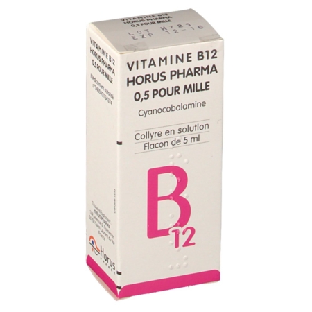 Vitamine b 12 allergan 0,5 pour mille, flacon de 5 ml de collyre