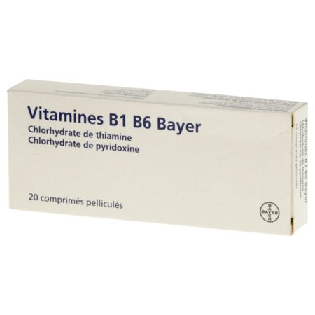 Vitamine b1 b6 bayer, 20 comprimés pelliculés