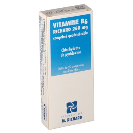 Vitamine b6 richard 250 mg, 20 comprimés quadrisécables