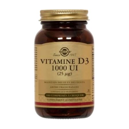 Solgar Vitamine D3 1000 ui, 100 comprimés