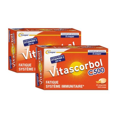 Vitascorbol C500 Boite de 24 comprimés, Lot de 2