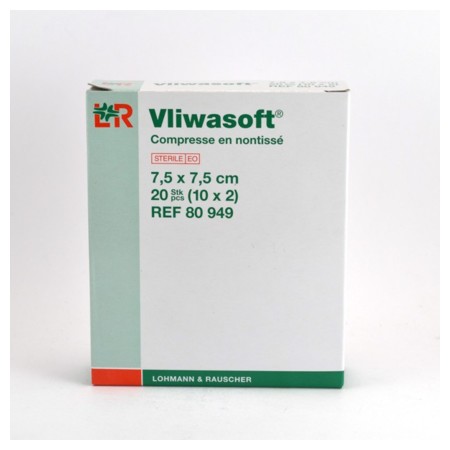 Vliwasoft compresse sterile nt 7,5 cm x 7,5 cm, 2 x 10