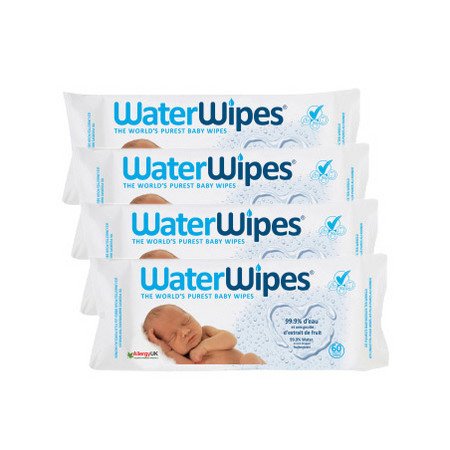 WaterWipes Lingettes, 4 x 60 Lingettes
