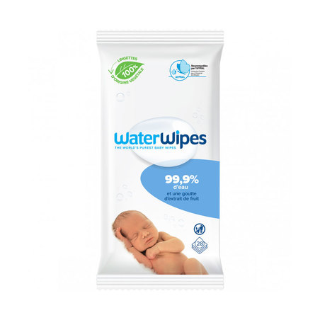 Waterwipes Lingettes Bébé à l'Eau Format Nomade, 28 Lingettes