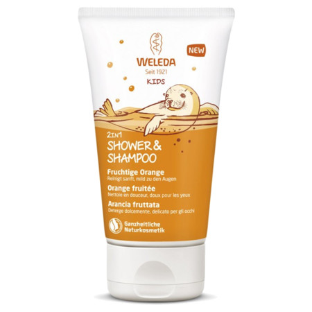 Weleda kids crème de douche 2 en 1 orange, 150 ml