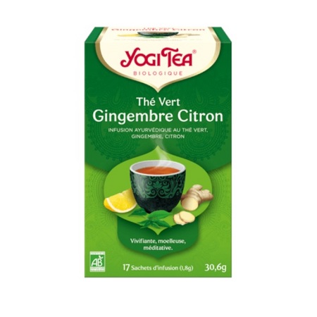 Yogi Tea Thé vert Gingembre citron, 17 sachets