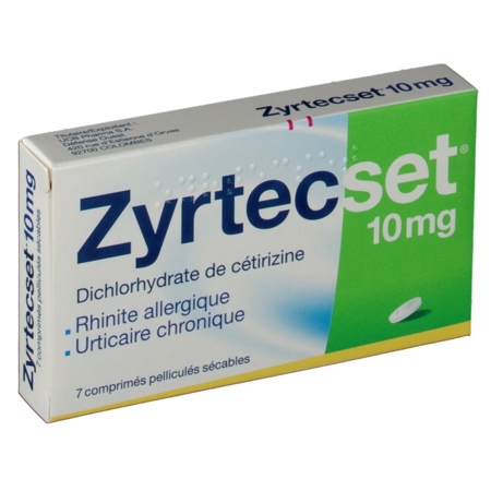 Zyrtecset 10 mg, 7 comprimés pelliculés sécables